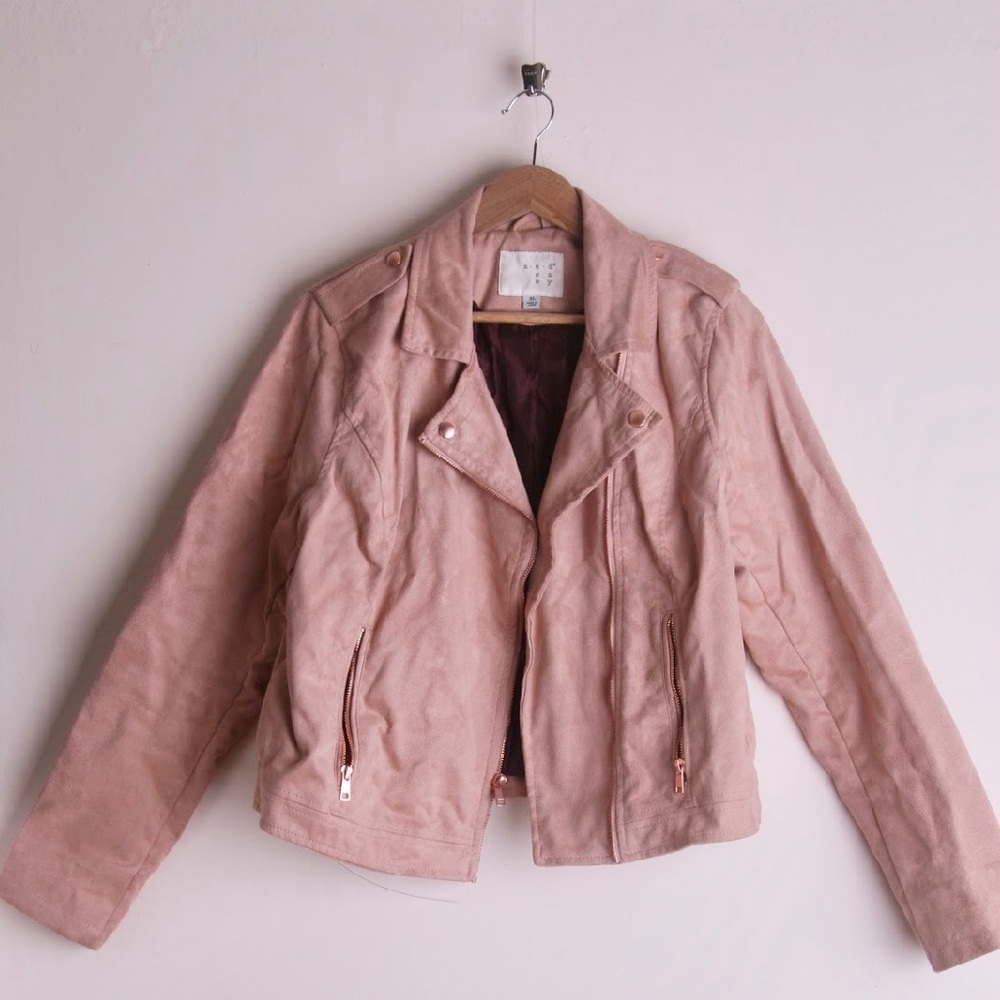 A. New. Day. Vegan Suede Jacket